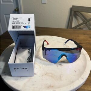 Pit Viper “The Peacemaker” Blue and Black Sunglasses with Sleek Design Size Wide